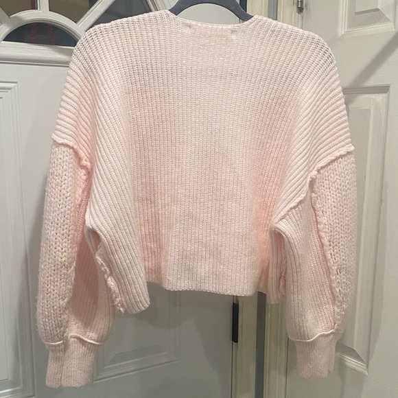 Altar'd State Soft Pink V-Neck Sweater - Picture 3 of 6